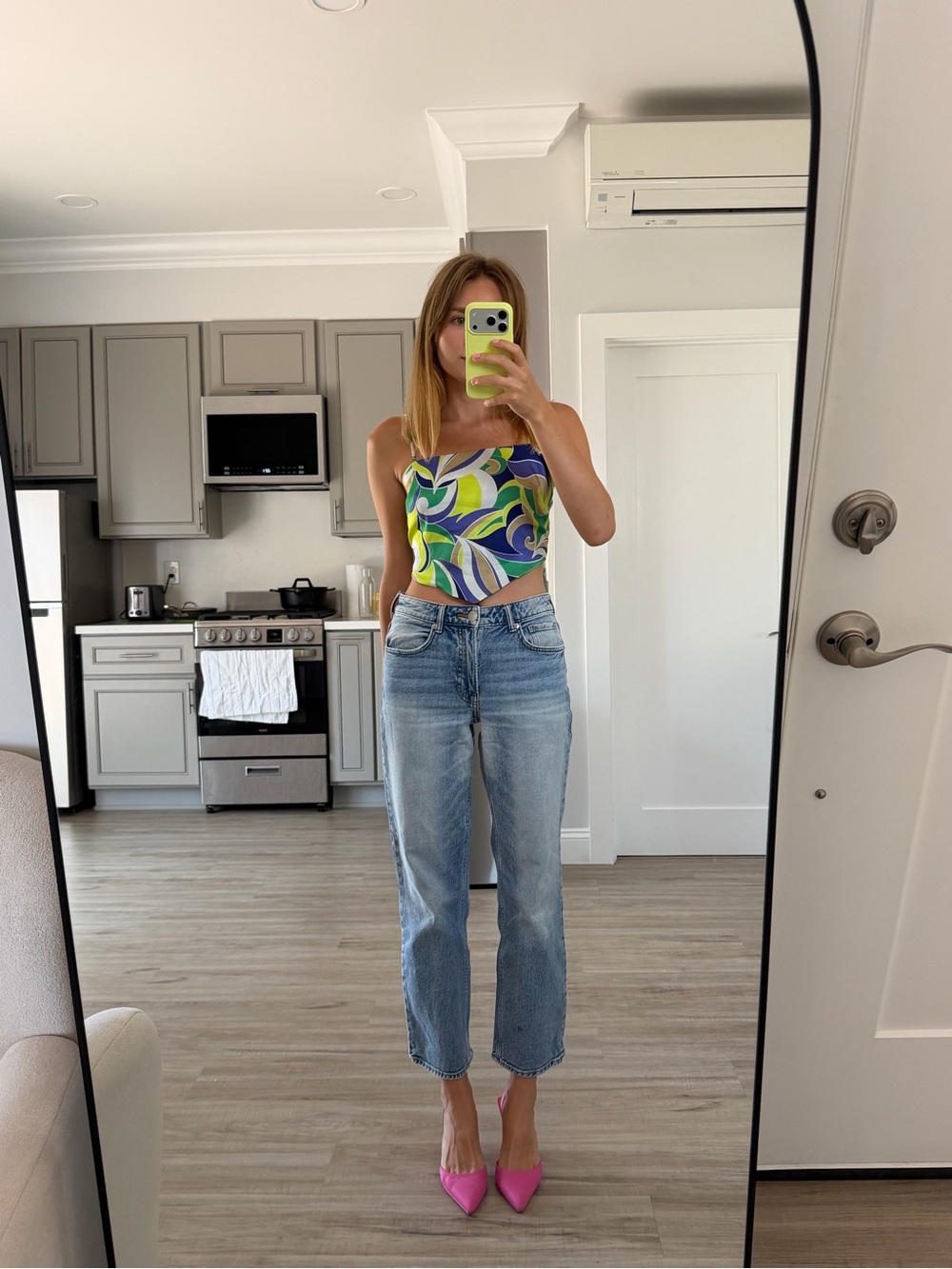 H&M Light Blue Cropped Straight Jeans